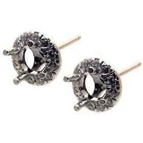 Picture of Split prong round outline earrings
