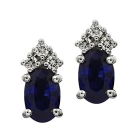 Picture of Oval center stone studs with diamonds