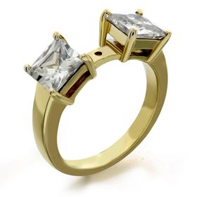 Picture of Emerald cut side stones open center ring