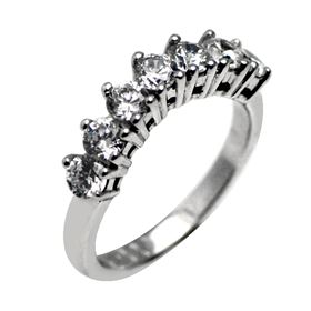 Picture of 5 and 7 stones curved band double prong