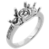 Picture of Trellis three stone ring with accents round stones