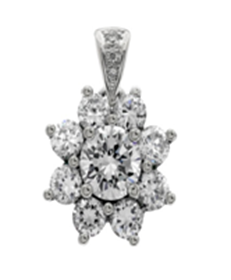 Picture of Pendant with diamond bail and round center