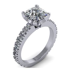 Picture of Solitaire with accents split prong set