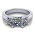 Picture of Three stone ring princess cut stones basket style