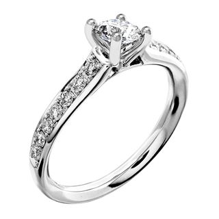 Picture of Solitaire with accents one row pave set 2