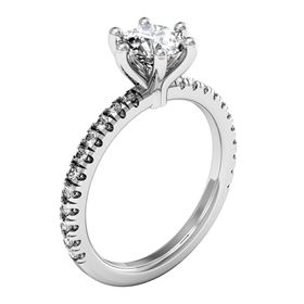 Picture of 6 Prong Solitaire with one row split prong set 
